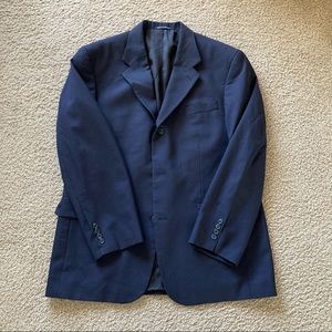 Lands End dark navy suit  jacket size 42R and pants size 34R.